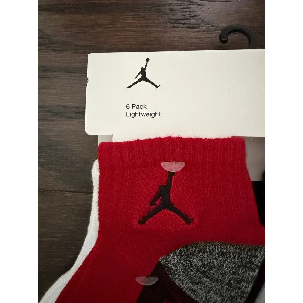 Jordan Infant Ankle Socks 6 Pack Red White Black 12-24 Months NJ0459-R78